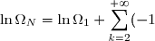 \ln \Omega_N = \ln \Omega_1 + \displaystyle \sum_{k=2}^{+\infty} (-1)^{k+1} \dfrac{k-1}{2k(k+1)} \zeta(k) - \displaystyle \sum_{k=2}^{+\infty} (-1)^{k+1} \dfrac{k-1}{2k(k+1)} R_k(N)